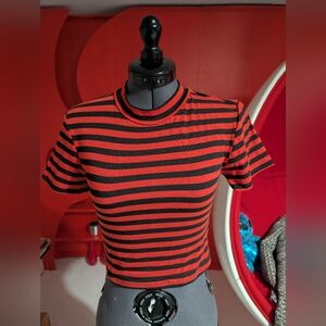 Bad Girl Crop Top in Black And Orange - Vixen by Micheline Pitt